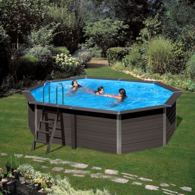 Gre Composite Pool 804 x 386 x 124 cm oval Avantgarde WPC Pool