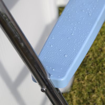 Gre Edelstahlleiter Poolleiter für Aufstellbecken (2 x 4 Stufen + Plattform)